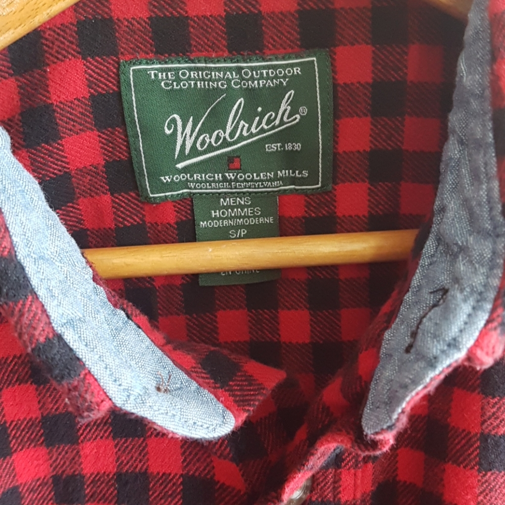 WOOLRICH Trout Run Flannel Buffalo Plaid Shirt Sm - Picture 4 of 7